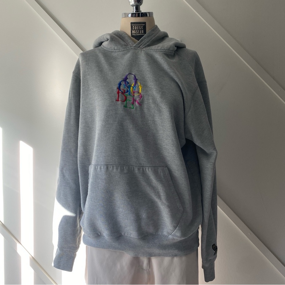 OVO October’s Very Own Gray Logo Hoodie M | Multicolor Embroidered | Drake As Is